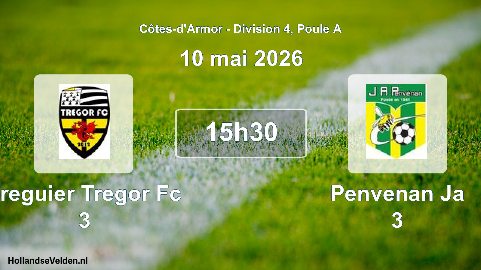 Geplande wedstrijd: Treguier Tregor Fc 3 - Penvenan Ja 3 (10 mai 2026)