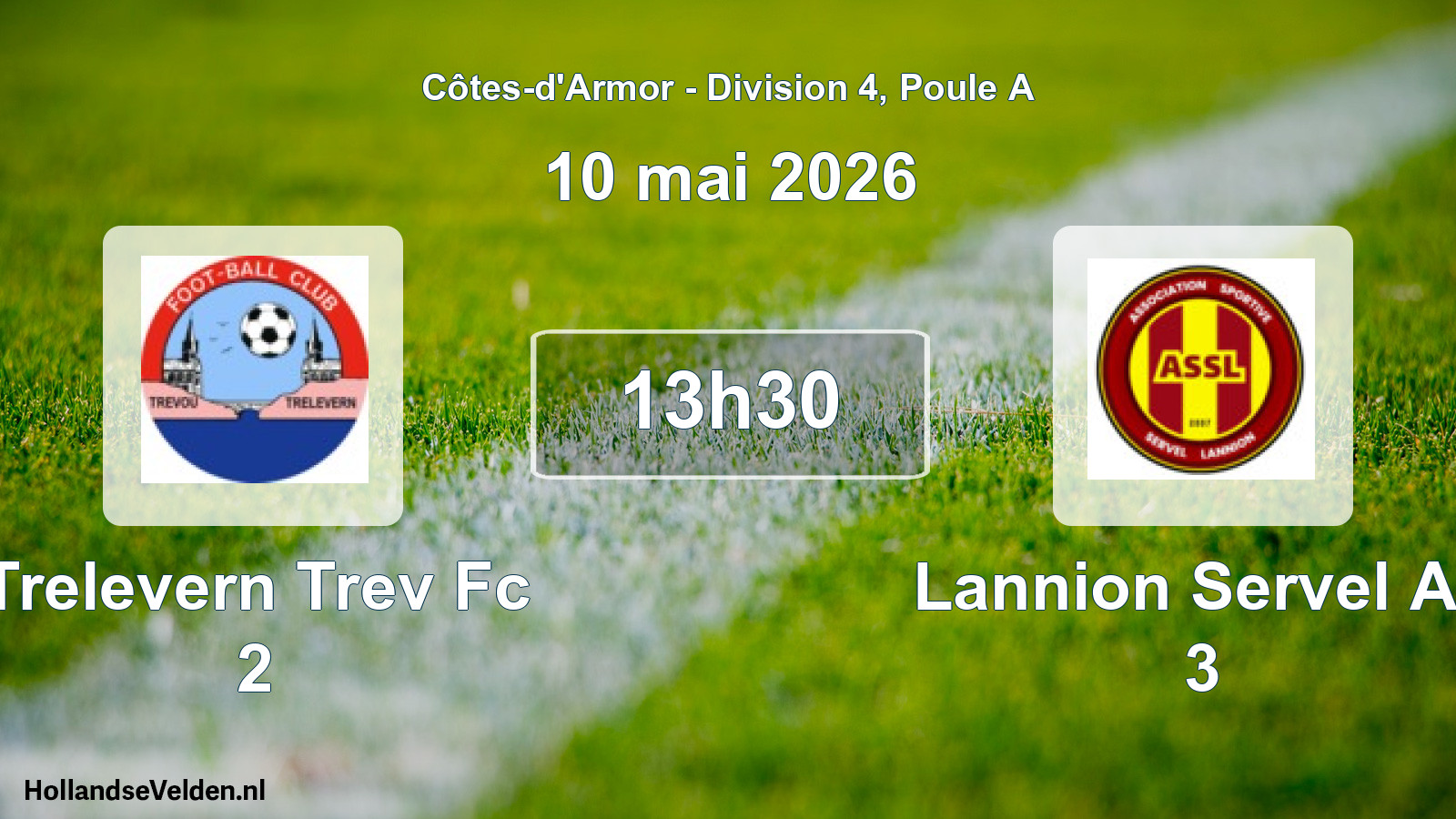 Geplande wedstrijd: Trelevern Trev Fc 2 - Lannion Servel As 3 (10 mai 2026)