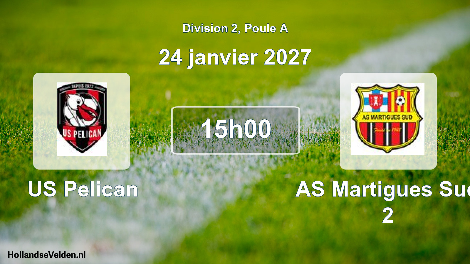 Match programmé: US Pelican - AS Martigues Sud 2 (24 janvier 2027)
