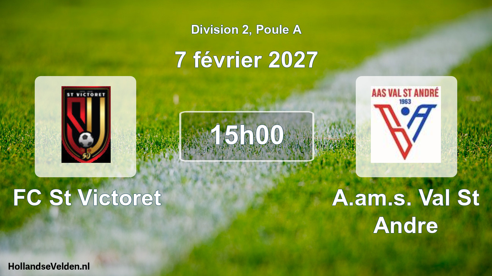 Geplande wedstrijd: FC St Victoret - A.am.s. Val St Andre (7 februari 2027)