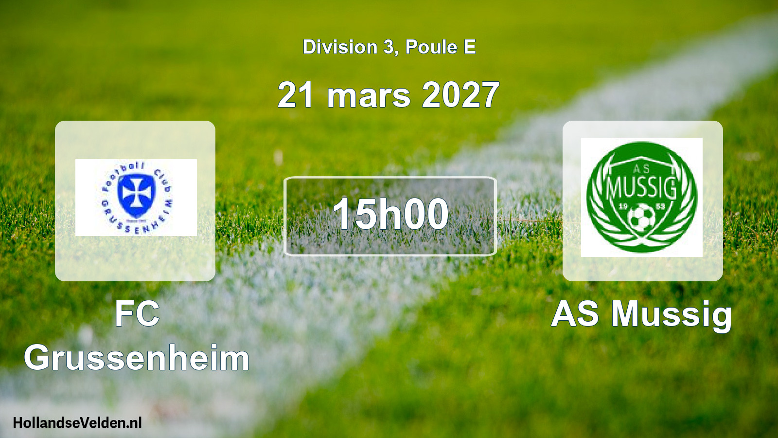 Match programmé: FC Grussenheim - AS Mussig (21 mars 2027)
