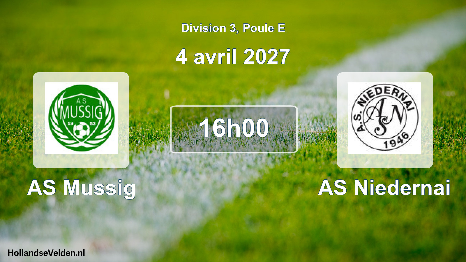 Match programmé: AS Mussig - AS Niedernai (4 avril 2027)