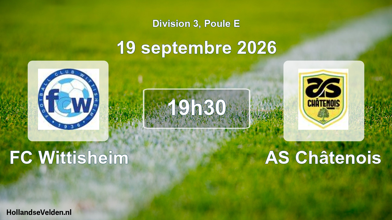 Match programmé: FC Wittisheim - AS Châtenois (19 septembre 2026)