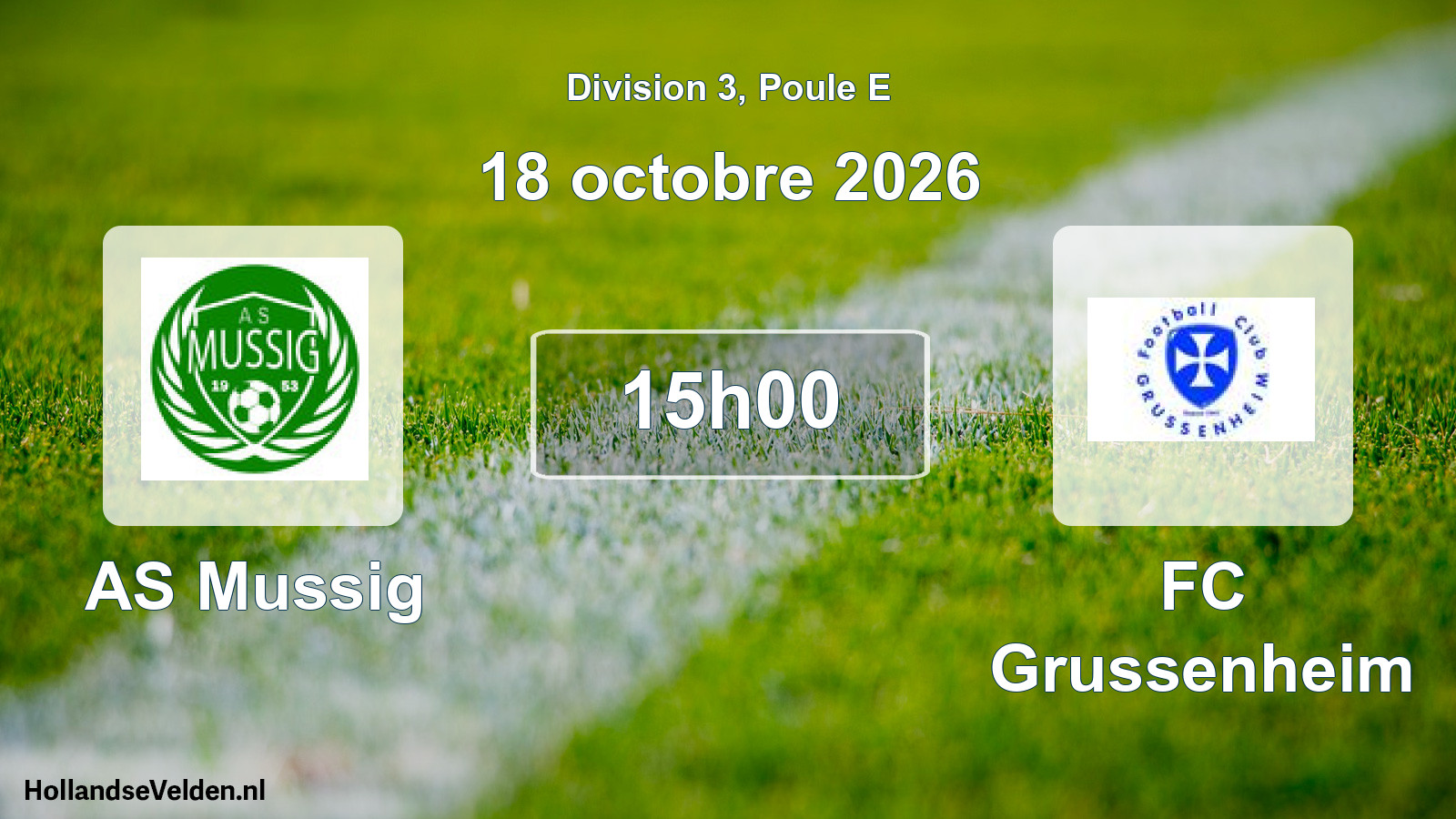 Match programmé: AS Mussig - FC Grussenheim (18 octobre 2026)