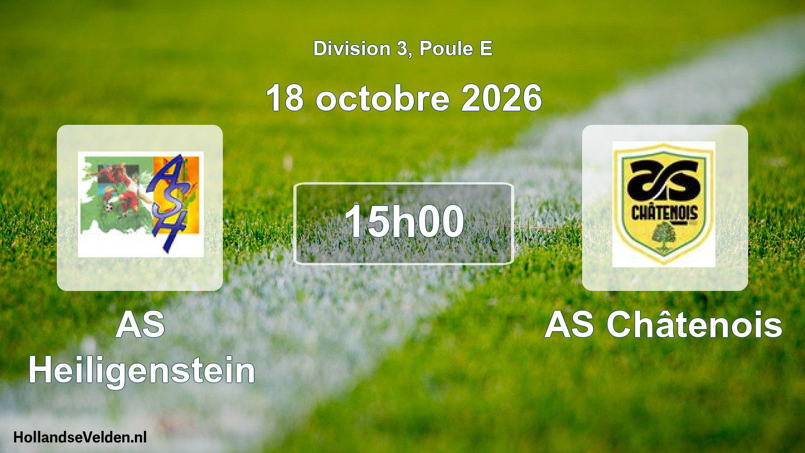 Match programmé: AS Heiligenstein - AS Châtenois (18 octobre 2026)