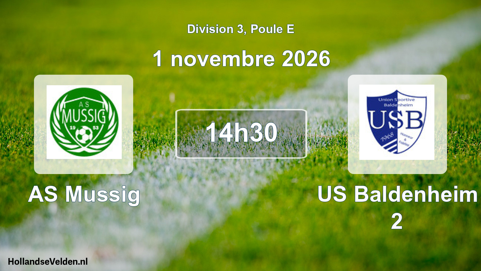 Match programmé: AS Mussig - US Baldenheim 2 (1 novembre 2026)