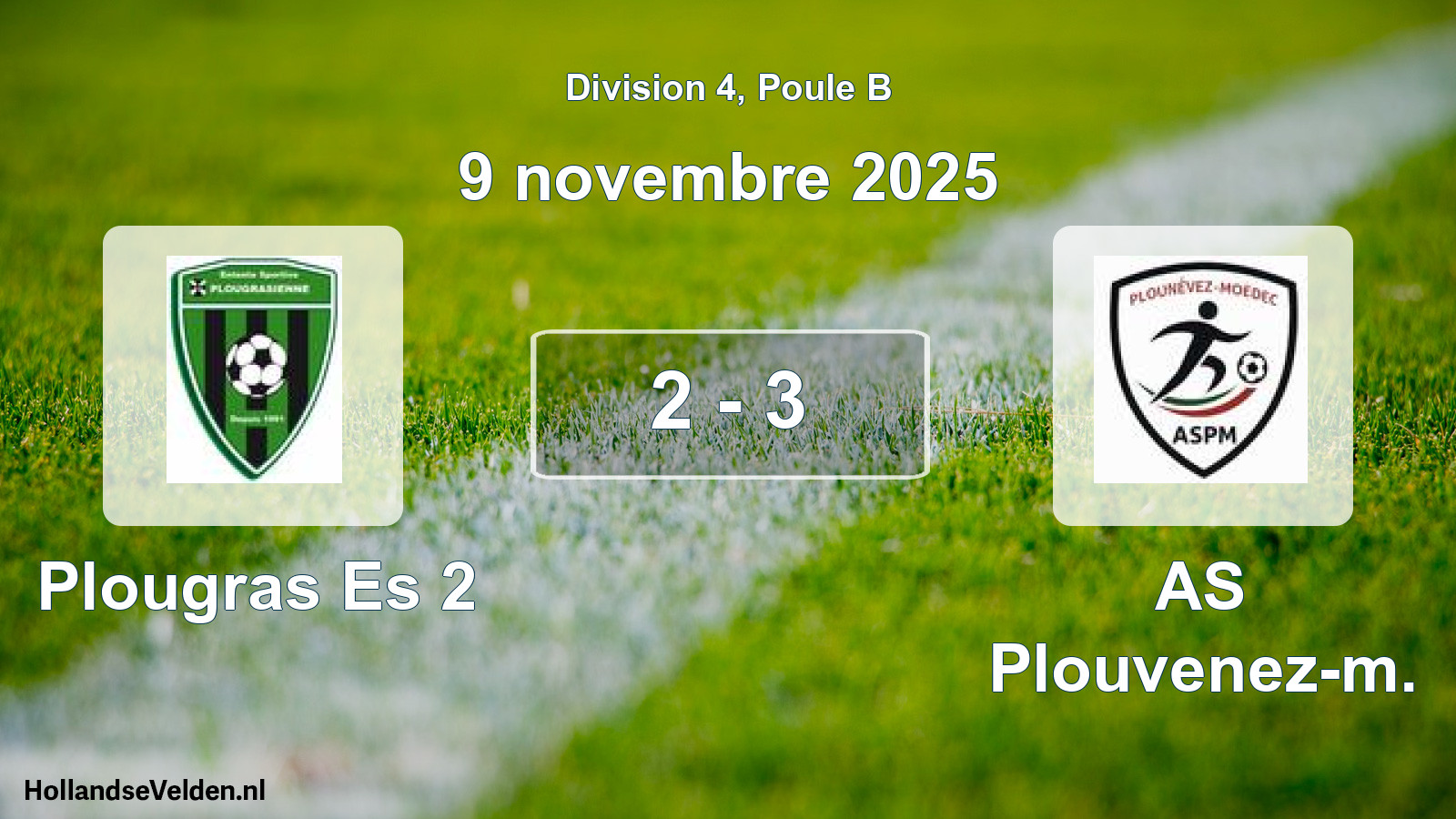 Match joué: Plougras Es 2 - AS Plouvenez-m. 2 - 3 (9 novembre 2025)