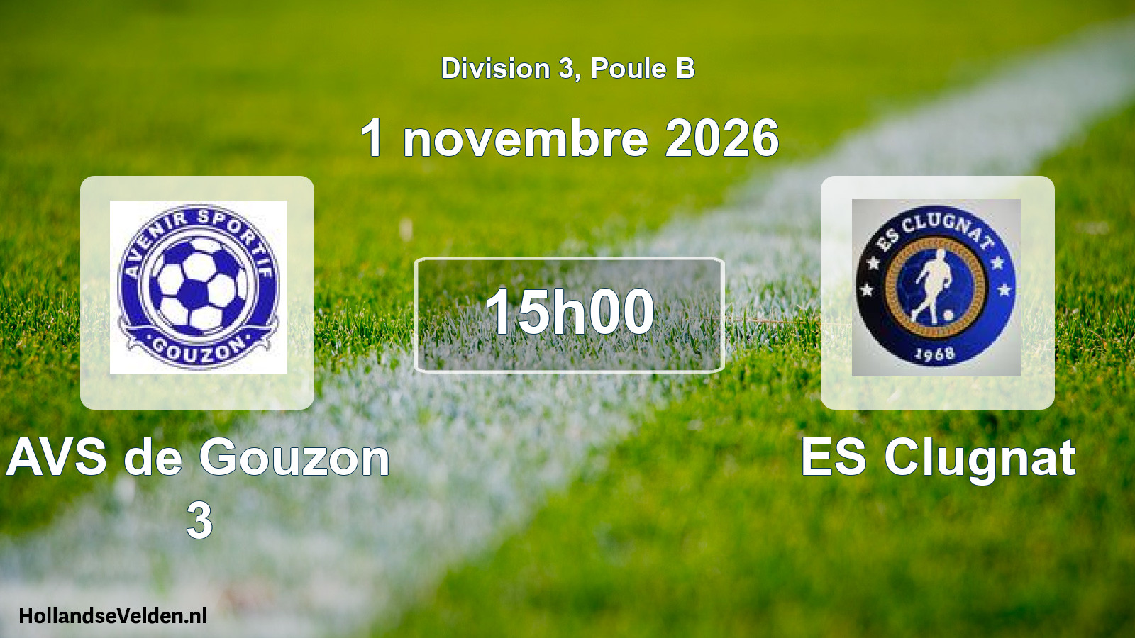 Match programmé: AVS de Gouzon 3 - ES Clugnat (1 novembre 2026)
