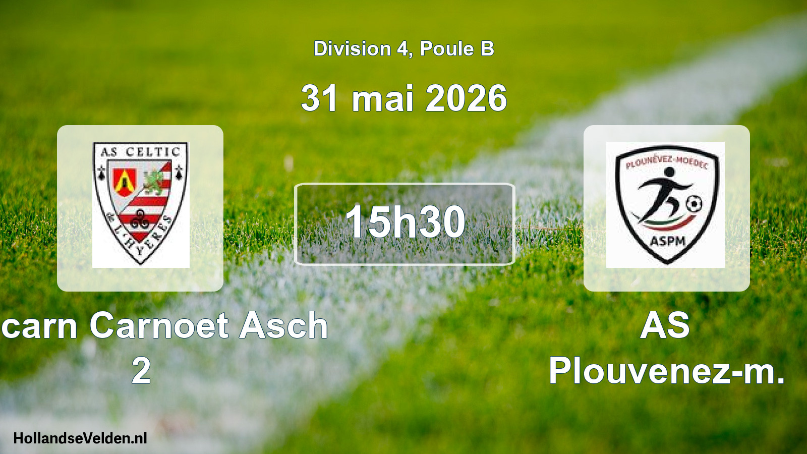 Match programmé: Locarn Carnoet Asch 2 - AS Plouvenez-m. (31 mai 2026)
