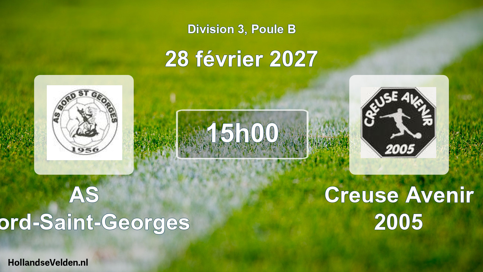 Match programmé: AS Bord-Saint-Georges - Creuse Avenir 2005 (28 février 2027)