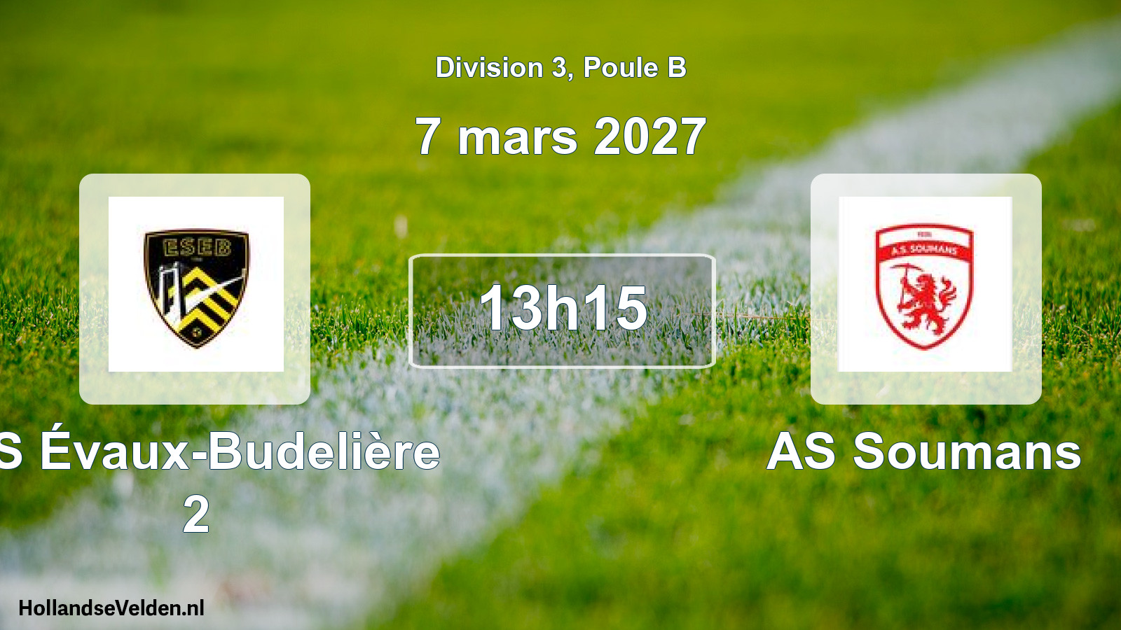 Scheduled Match: ES Évaux-Budelière 2 - AS Soumans (7 March 2027)