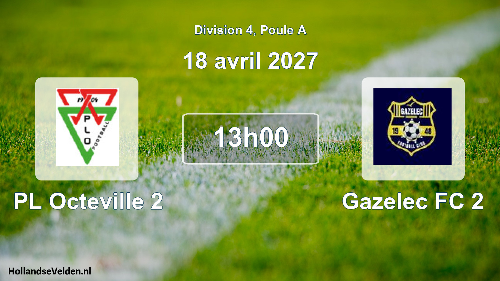 Match programmé: PL Octeville 2 - Gazelec FC 2 (18 avril 2027)