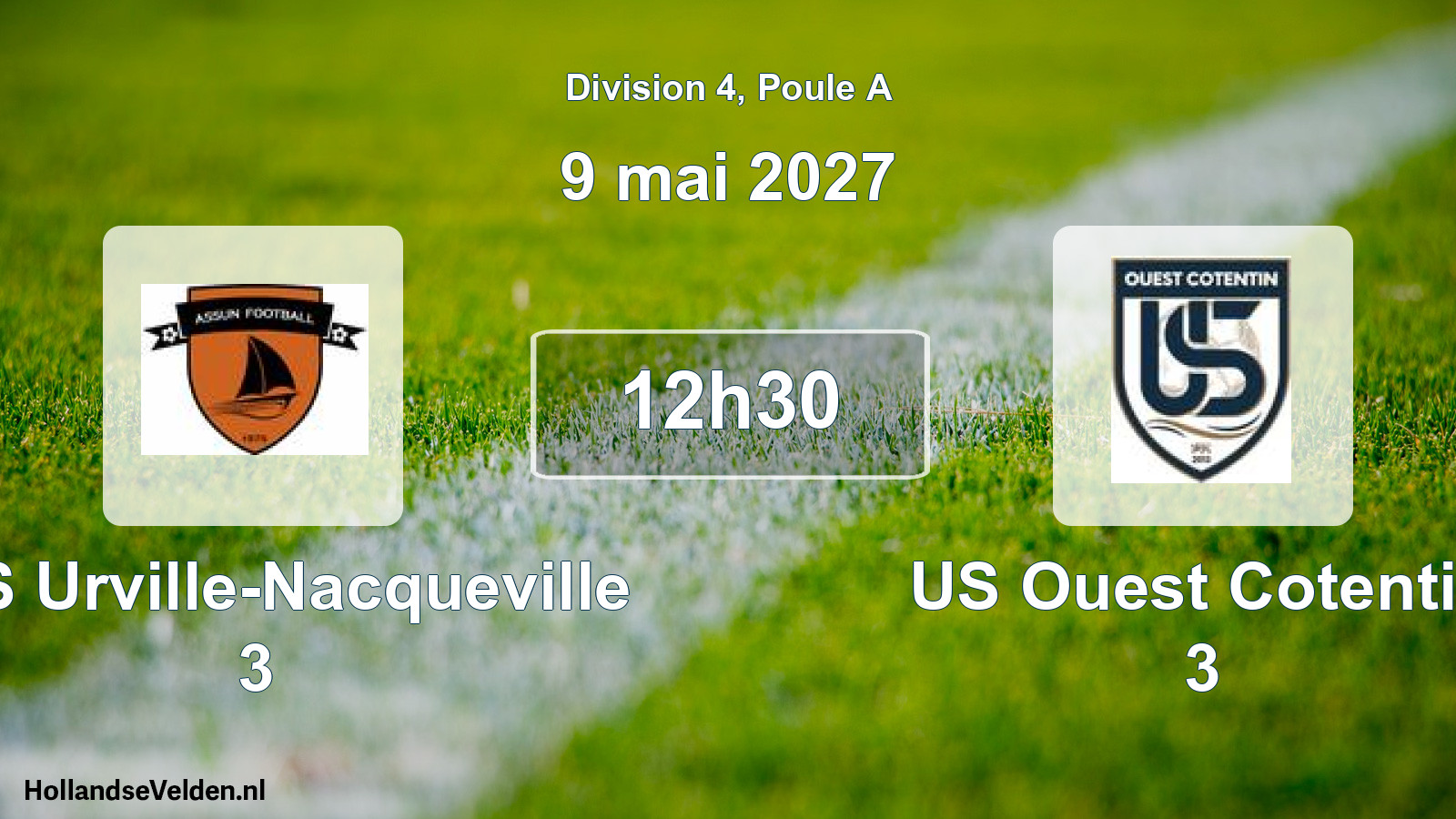 Match programmé: ASS Urville-Nacqueville 3 - US Ouest Cotentin 3 (9 mai 2027)