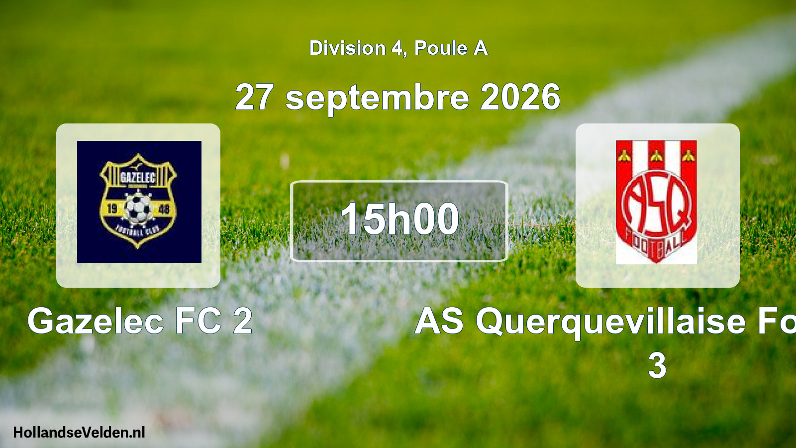 Match programmé: Gazelec FC 2 - AS Querquevillaise Football 3 (27 septembre 2026)