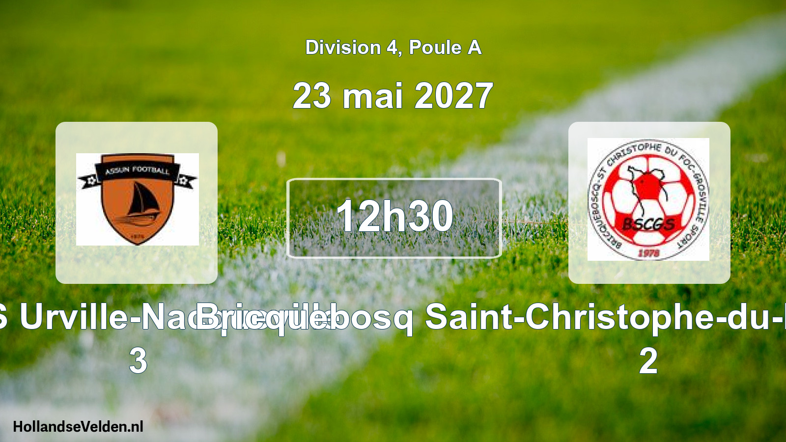 Match programmé: ASS Urville-Nacqueville 3 - Bricquebosq Saint-Christophe-du-Foc-Grosville Spor 2 (23 mai 2027)
