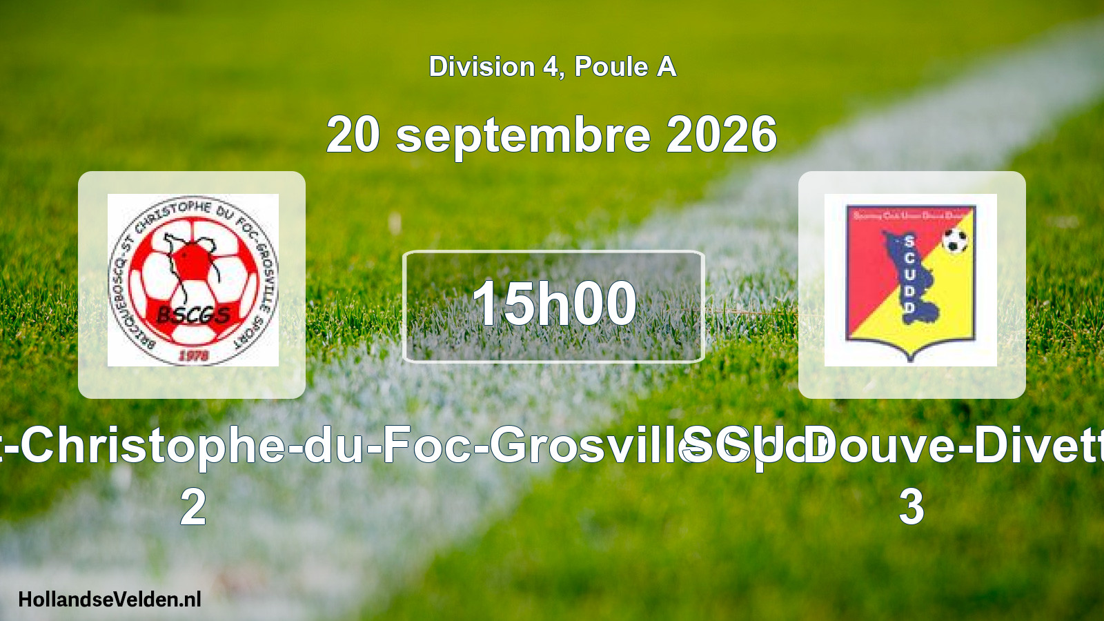 Match programmé: Bricquebosq Saint-Christophe-du-Foc-Grosville Spor 2 - SCU Douve-Divette 3 (20 septembre 2026)
