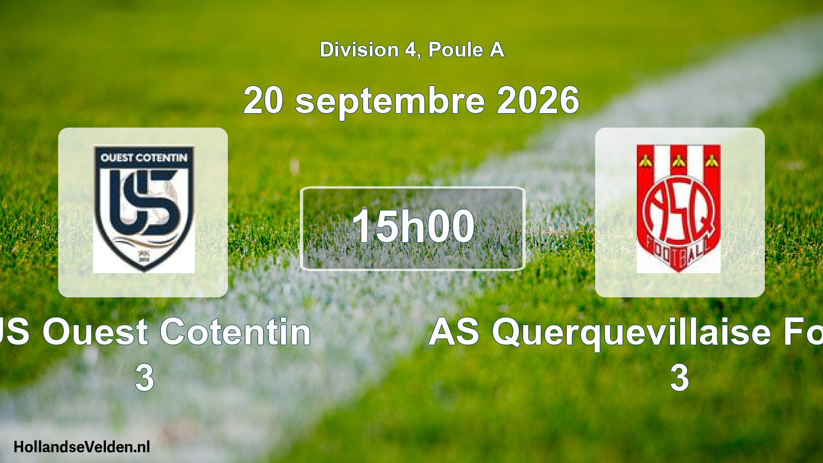 Match programmé: US Ouest Cotentin 3 - AS Querquevillaise Football 3 (20 septembre 2026)
