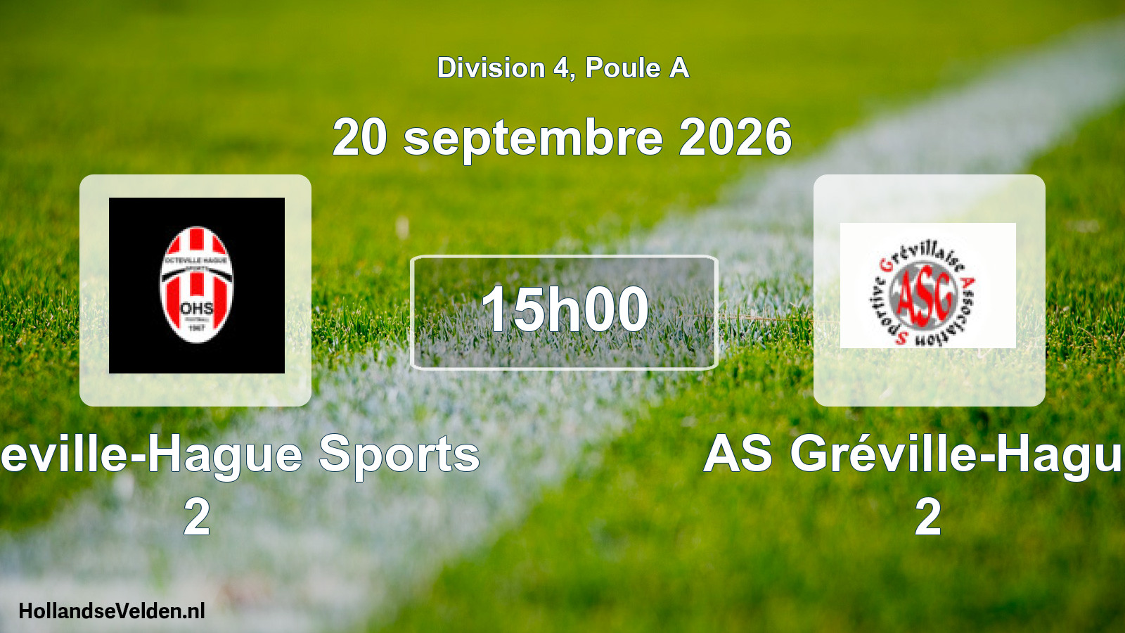 Match programmé: Octeville-Hague Sports 2 - AS Gréville-Hague 2 (20 septembre 2026)