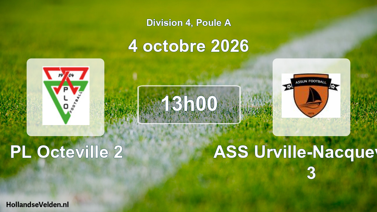 Match programmé: PL Octeville 2 - ASS Urville-Nacqueville 3 (4 octobre 2026)
