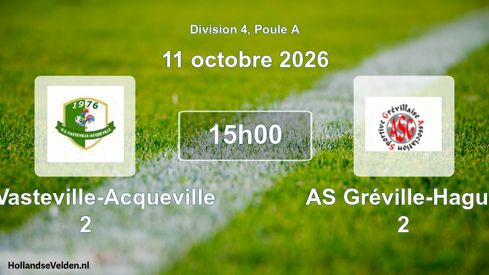 Match programmé: US Vasteville-Acqueville 2 - AS Gréville-Hague 2 (11 octobre 2026)