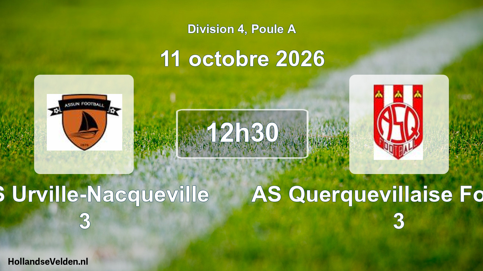 Match programmé: ASS Urville-Nacqueville 3 - AS Querquevillaise Football 3 (11 octobre 2026)
