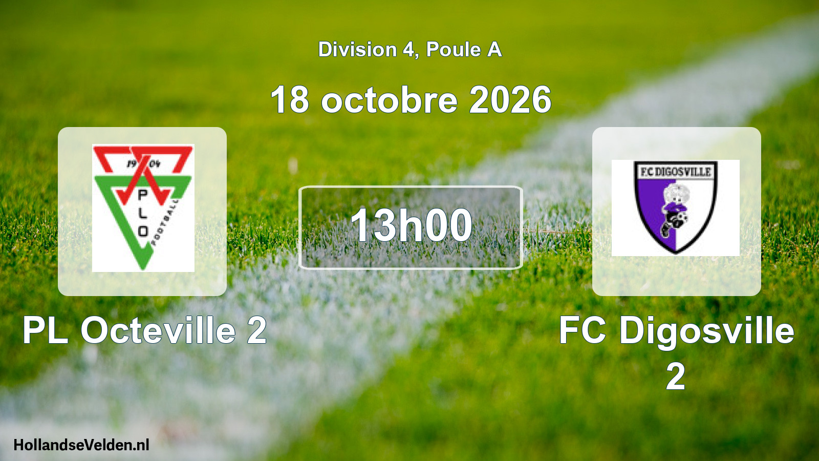 Match programmé: PL Octeville 2 - FC Digosville 2 (18 octobre 2026)