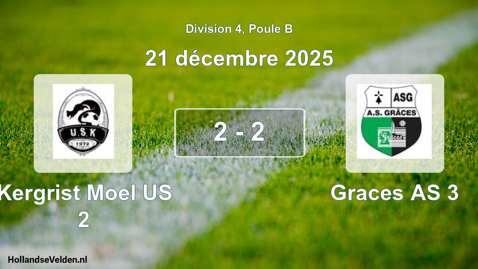 Gespeelde wedstrijd: Kergrist Moel US 2 - Graces AS 3 2 - 2 (21 december 2025)