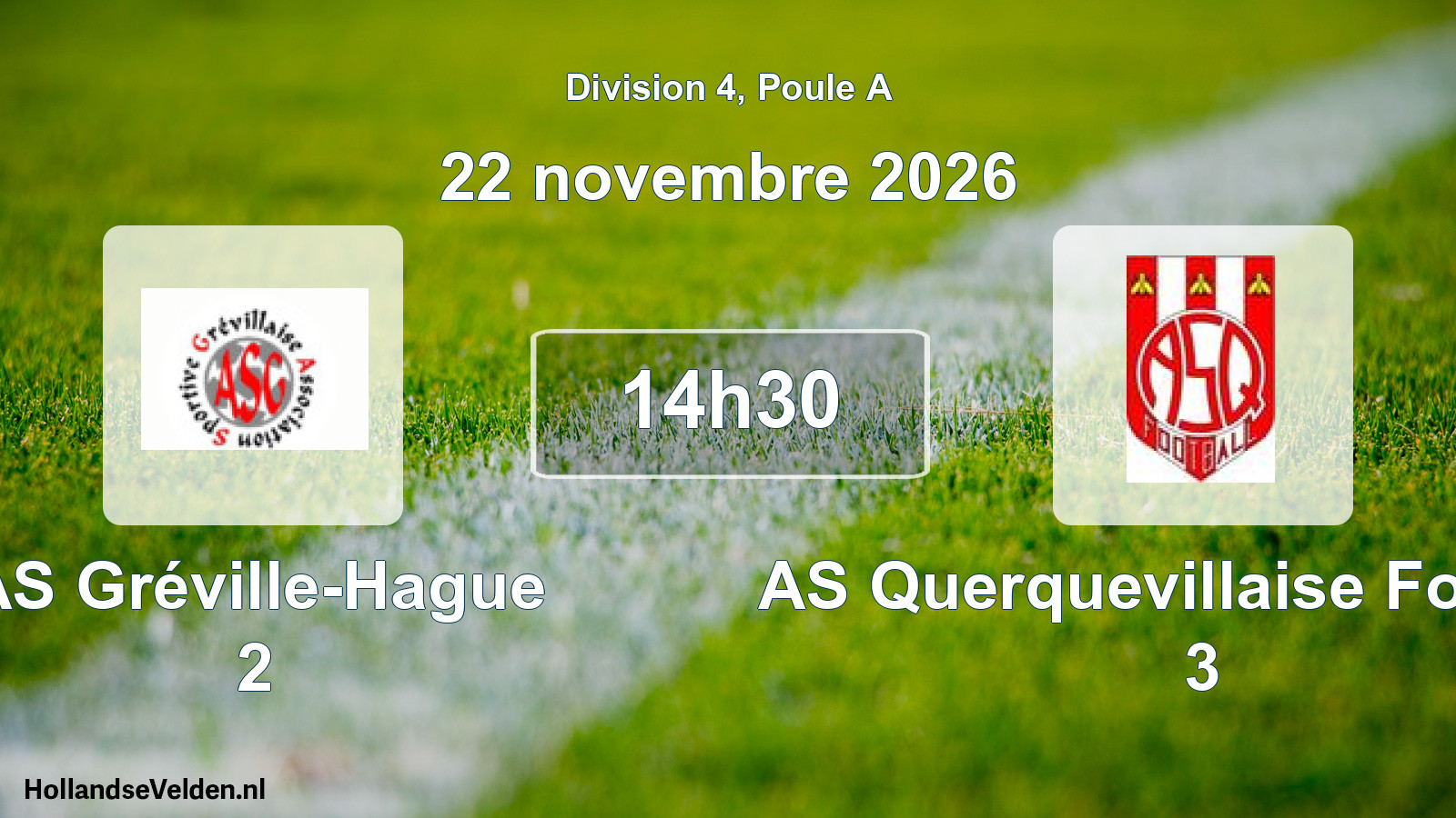 Match programmé: AS Gréville-Hague 2 - AS Querquevillaise Football 3 (22 novembre 2026)