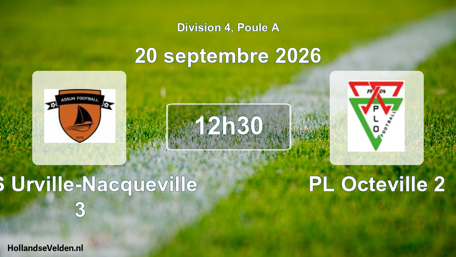 Match programmé: ASS Urville-Nacqueville 3 - PL Octeville 2 (20 septembre 2026)