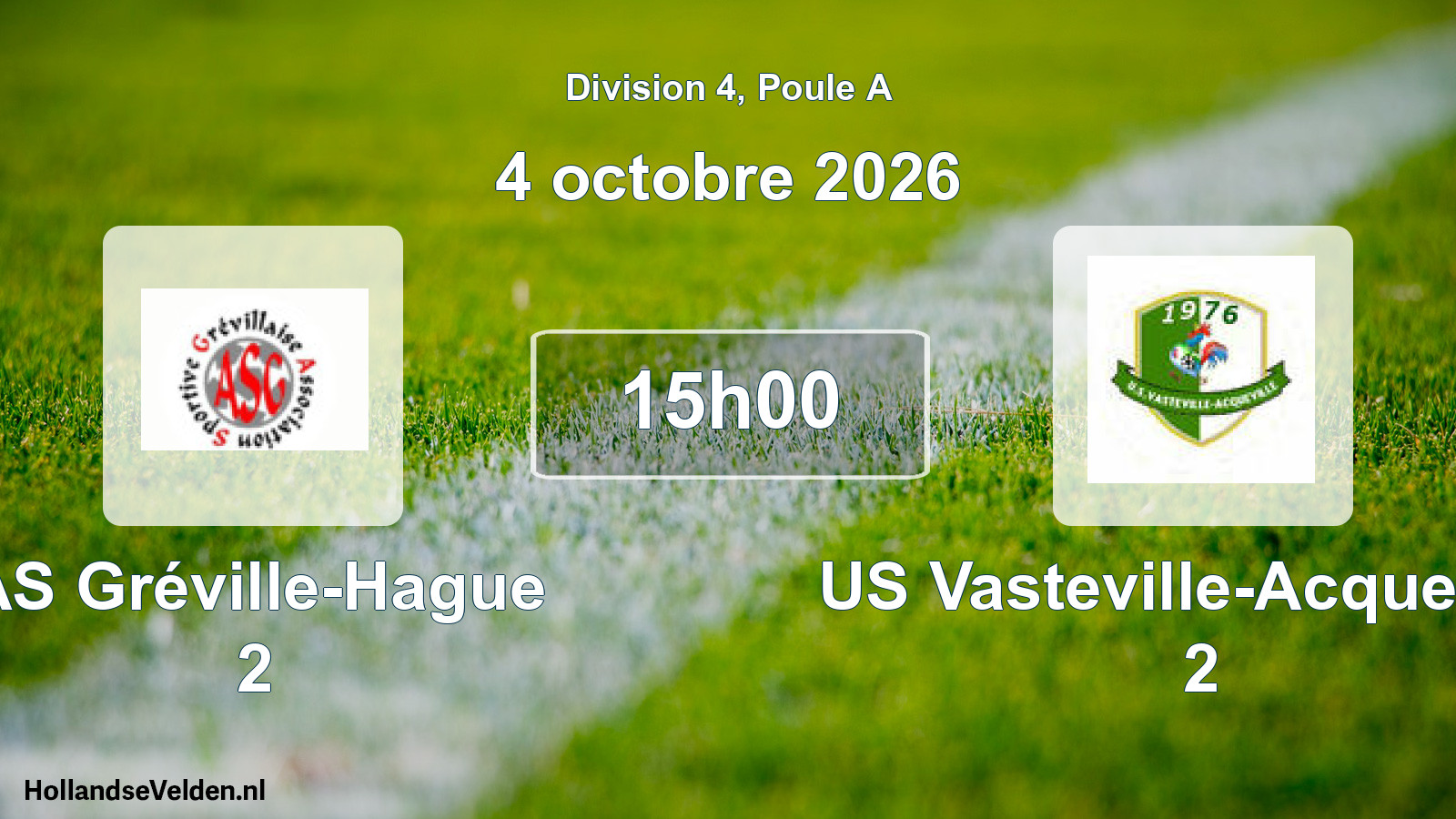 Match programmé: AS Gréville-Hague 2 - US Vasteville-Acqueville 2 (4 octobre 2026)