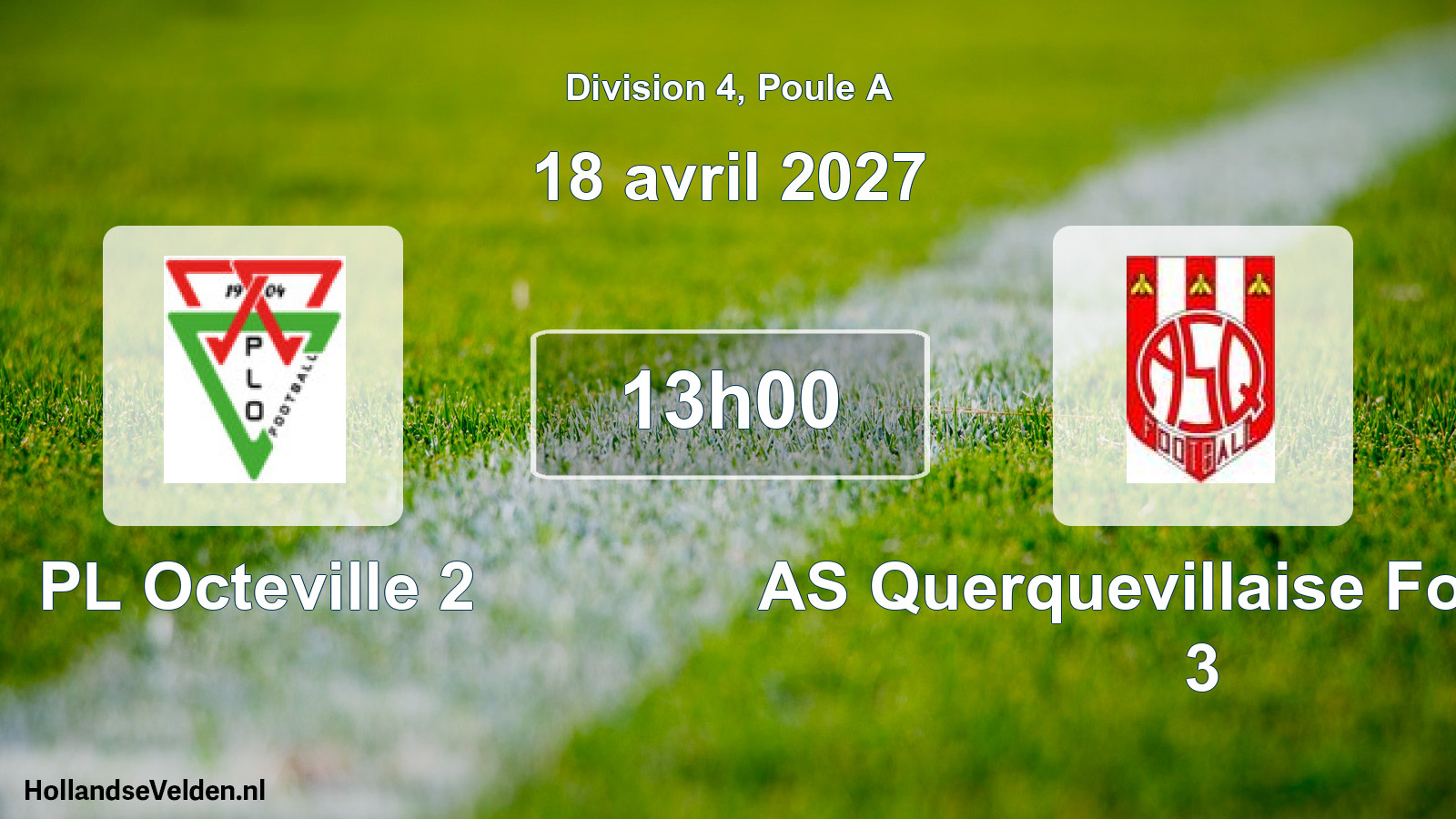 Match programmé: PL Octeville 2 - AS Querquevillaise Football 3 (18 avril 2027)