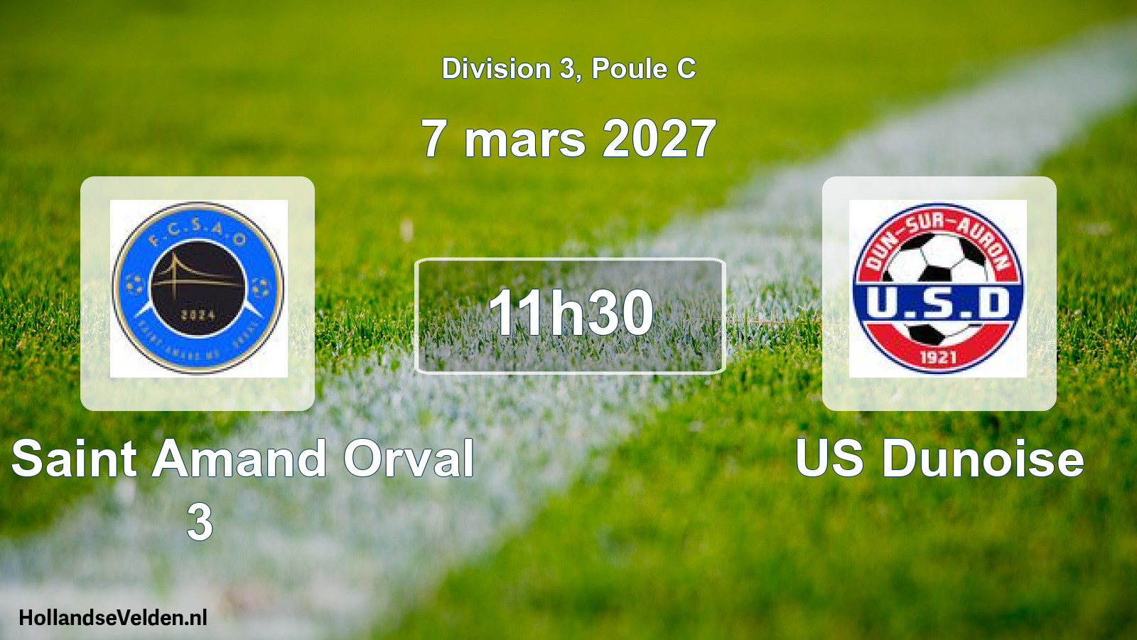 Geplande wedstrijd: FC Saint Amand Orval 3 - US Dunoise (7 maart 2027)