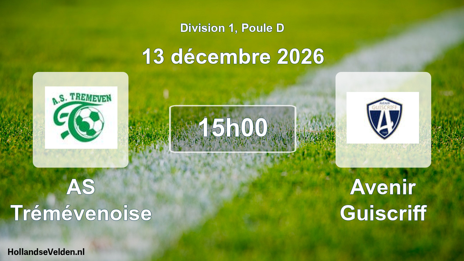 Geplande wedstrijd: AS Trémévenoise - Avenir Guiscriff (13 december 2026)