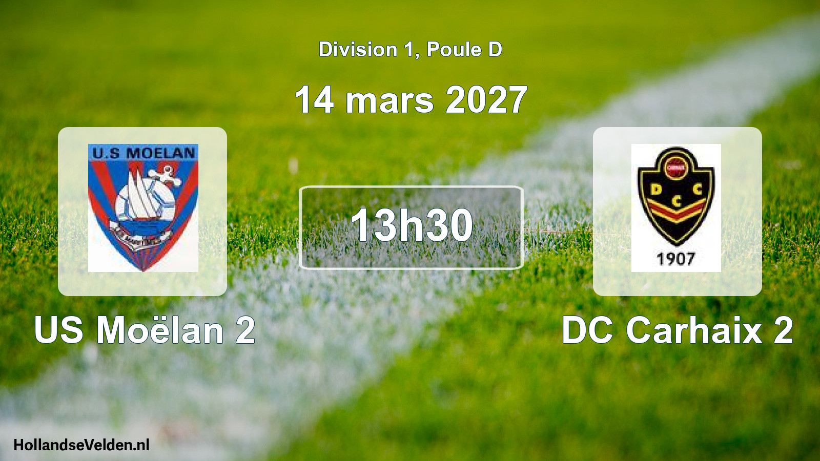 Geplande wedstrijd: US Moëlan 2 - DC Carhaix 2 (14 maart 2027)