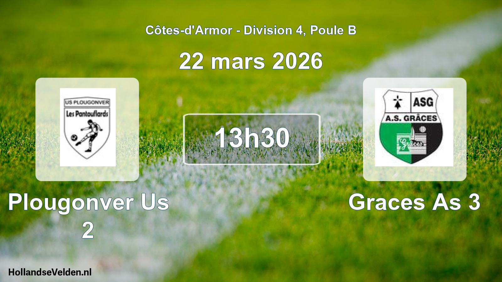 Geplande wedstrijd: Plougonver Us 2 - Graces As 3 (22 maart 2026)