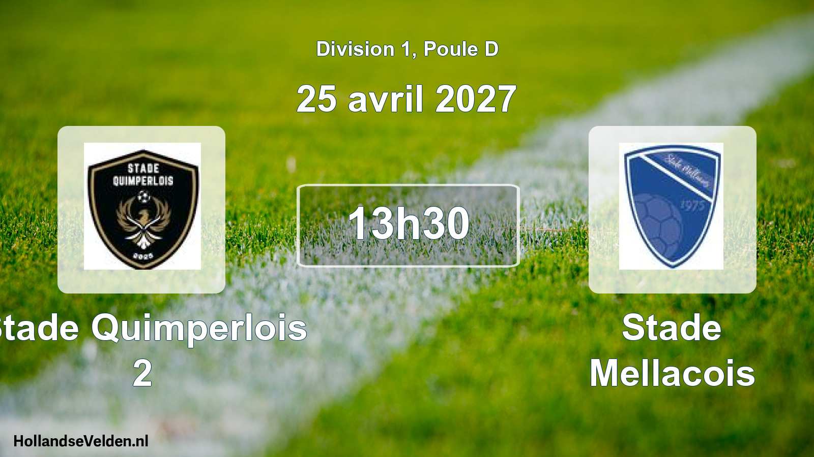 Geplande wedstrijd: Stade Quimperlois 2 - Stade Mellacois (25 april 2027)