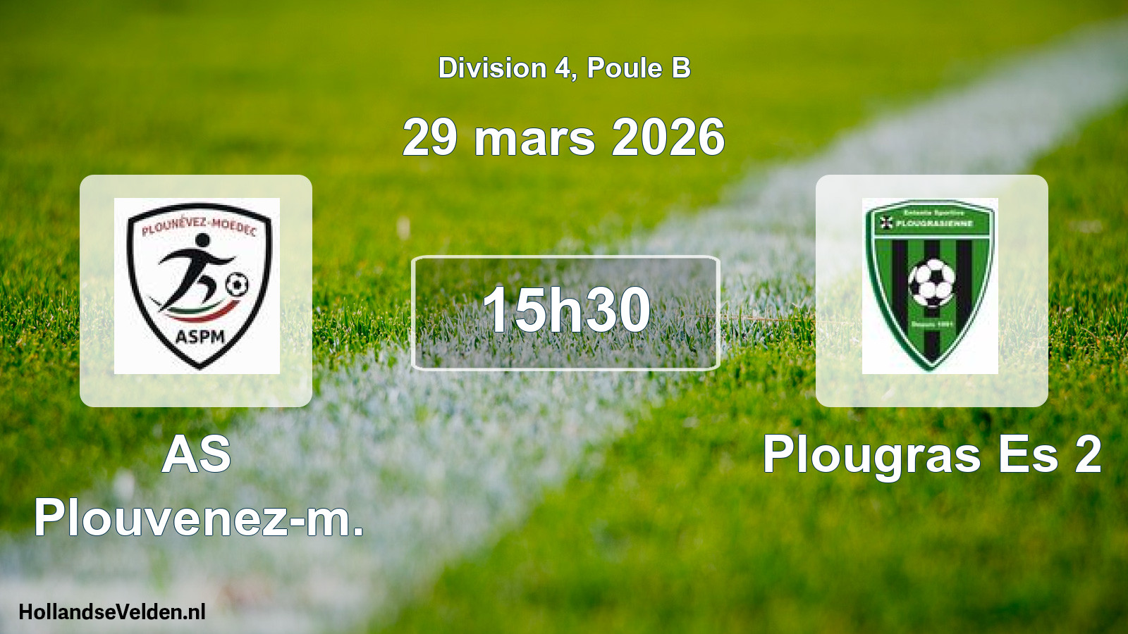 Match programmé: AS Plouvenez-m. - Plougras Es 2 (29 mars 2026)