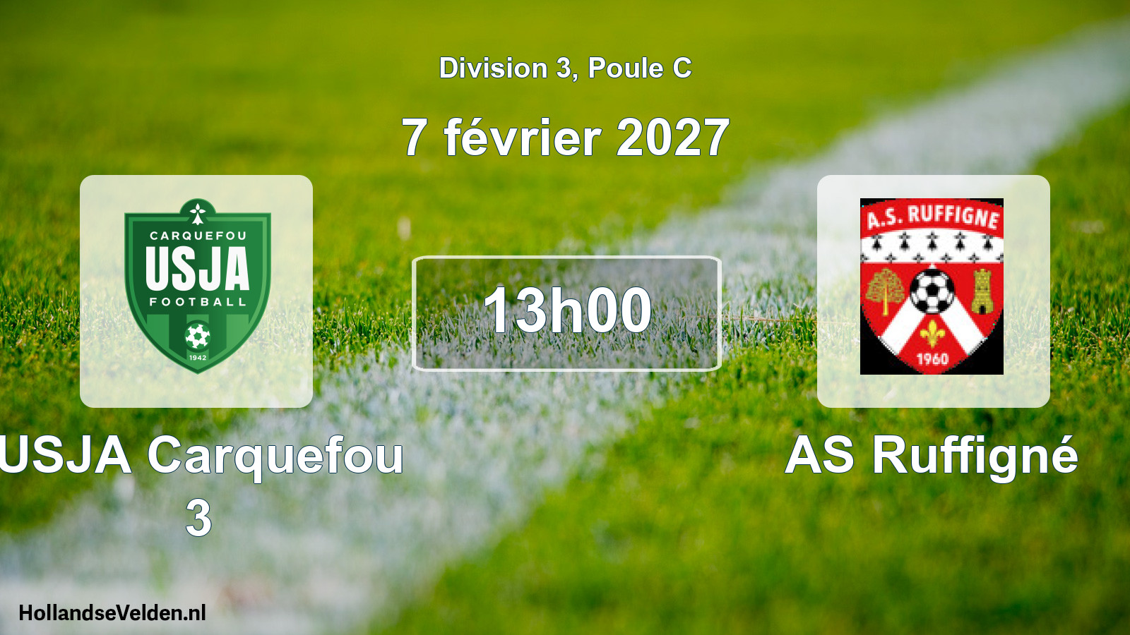 Scheduled Match: USJA Carquefou 3 - AS Ruffigné (7 February 2027)