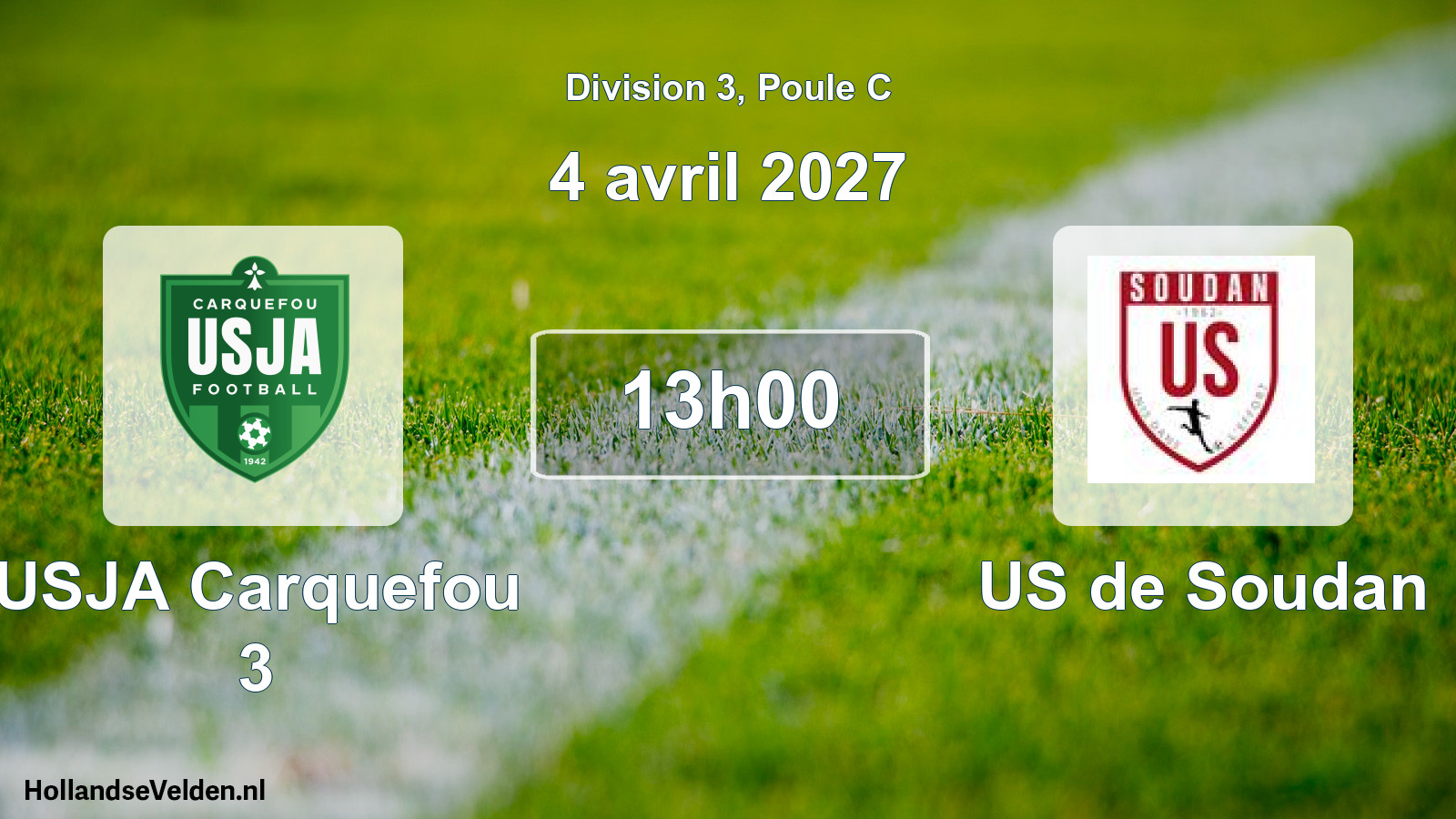 Scheduled Match: USJA Carquefou 3 - US de Soudan (4 April 2027)