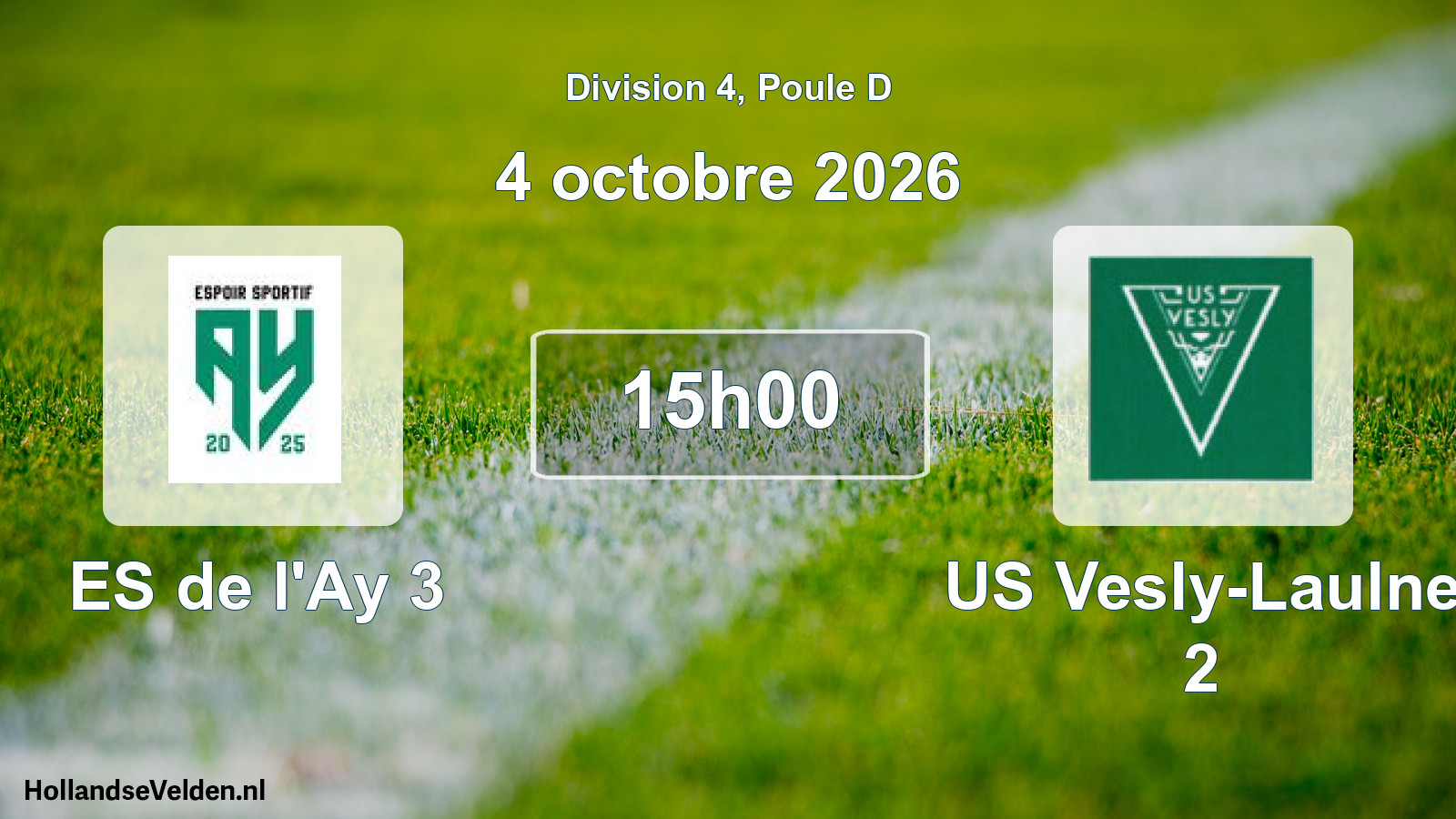 Match programmé: ES de l'Ay 3 - US Vesly-Laulne 2 (4 octobre 2026)