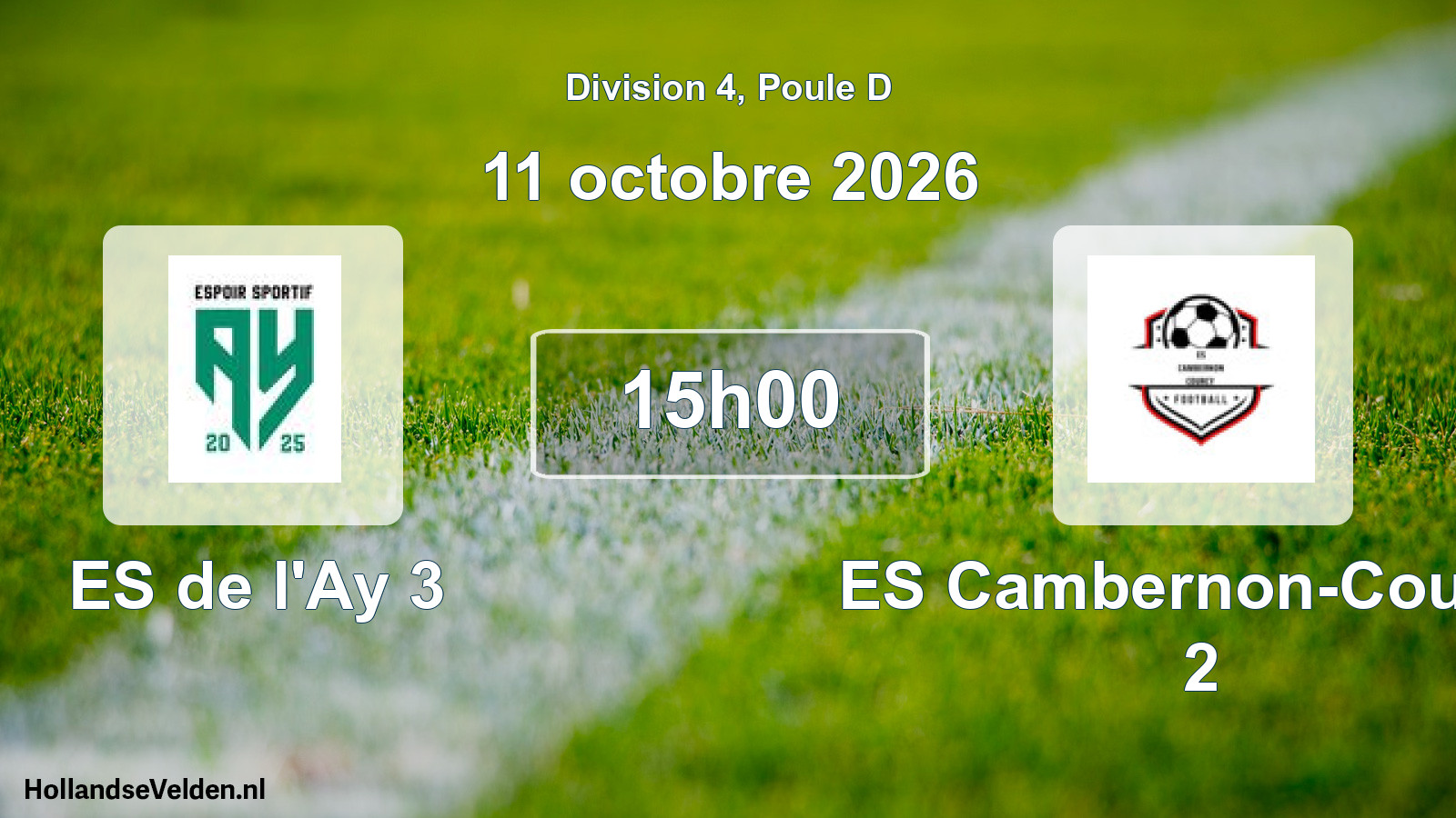 Match programmé: ES de l'Ay 3 - ES Cambernon-Courcy 2 (11 octobre 2026)