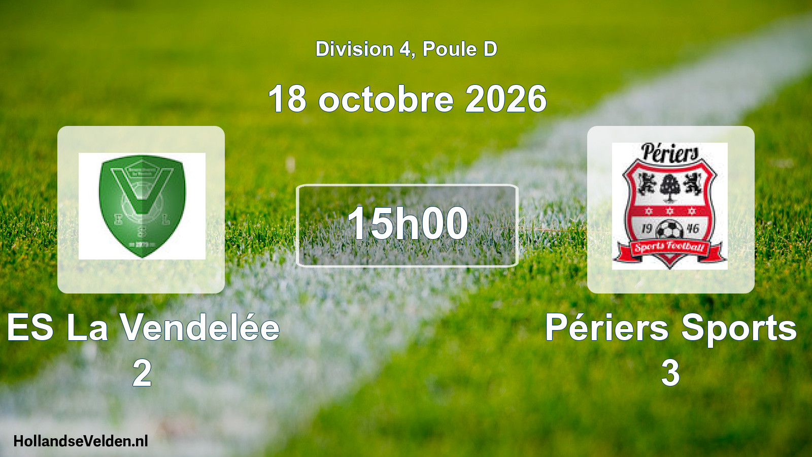 Match programmé: ES La Vendelée 2 - Périers Sports 3 (18 octobre 2026)