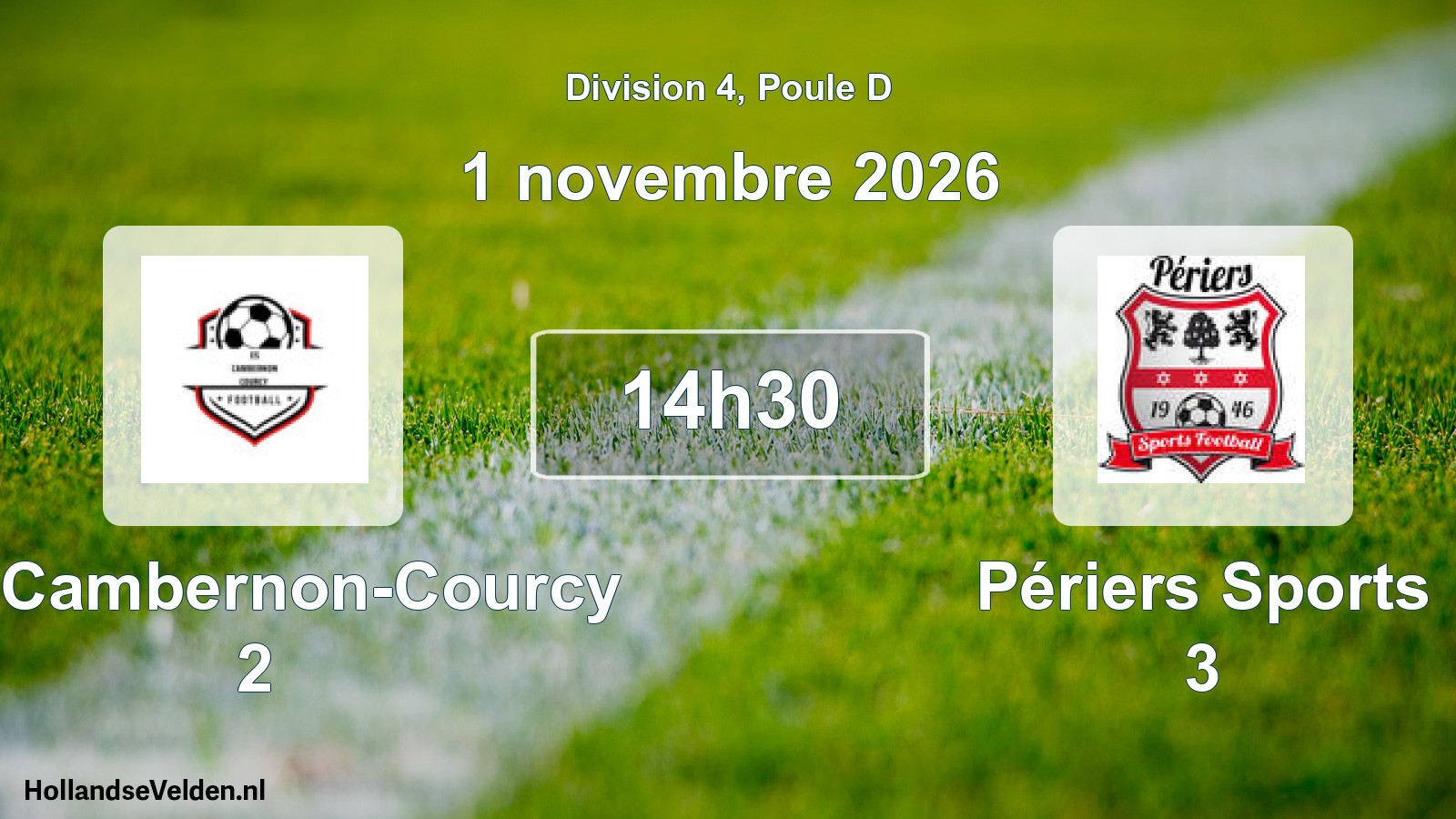 Scheduled Match: ES Cambernon-Courcy 2 - Périers Sports 3 (1 November 2026)