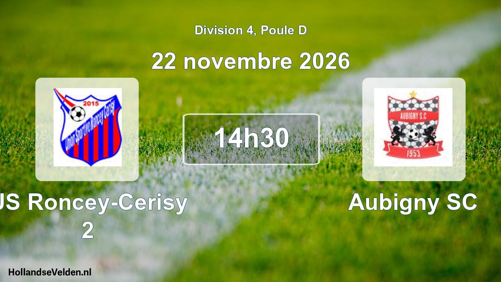 Match programmé: US Roncey-Cerisy 2 - Aubigny SC (22 novembre 2026)