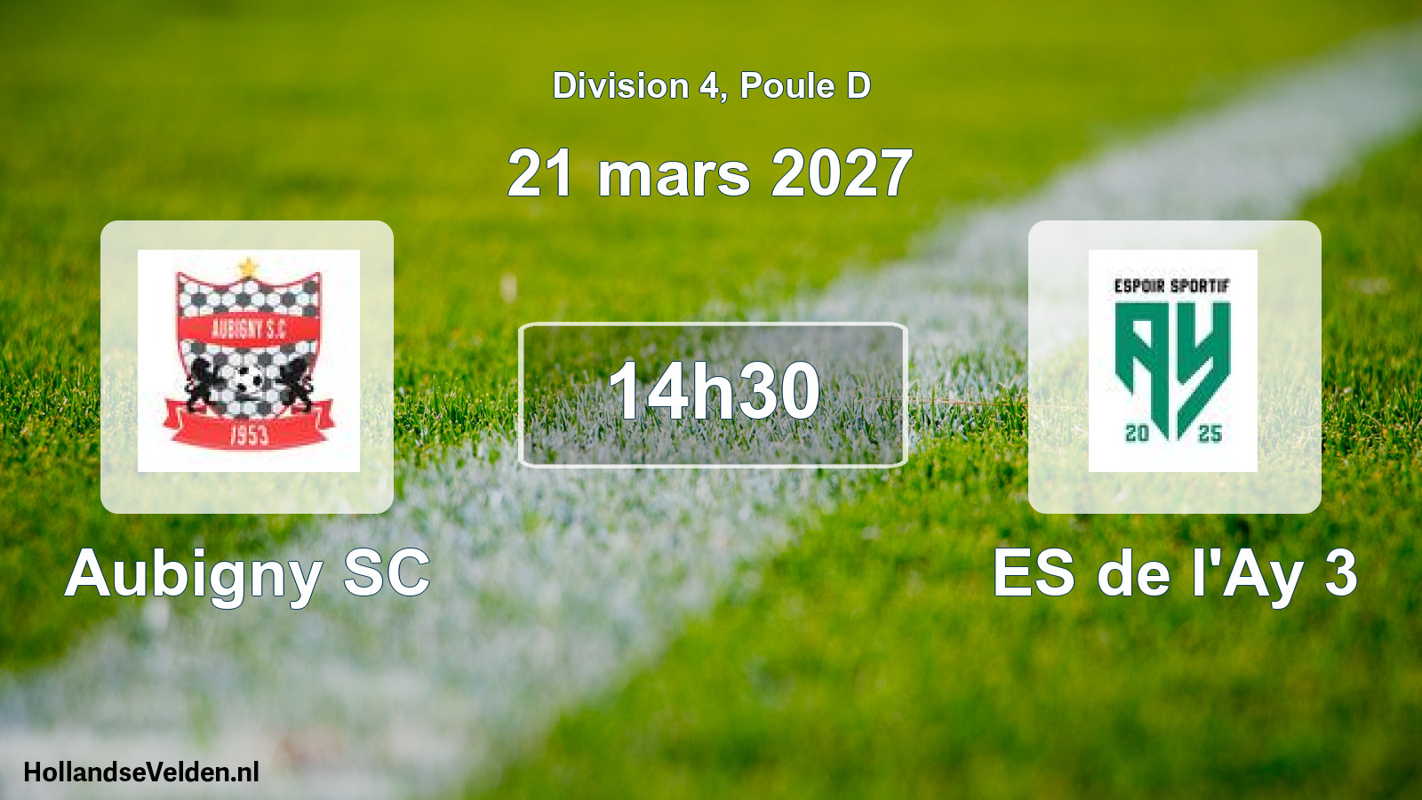Match programmé: Aubigny SC - ES de l'Ay 3 (21 mars 2027)