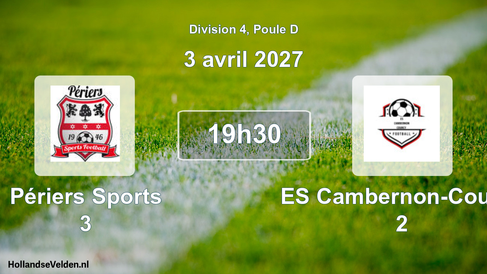 Scheduled Match: Périers Sports 3 - ES Cambernon-Courcy 2 (3 April 2027)
