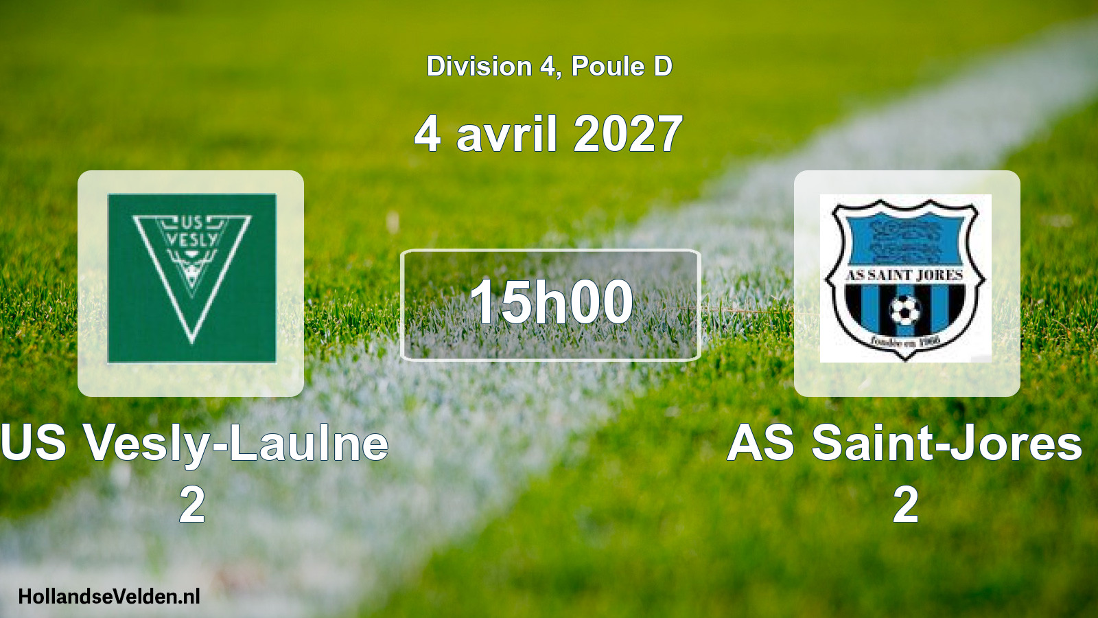 Match programmé: US Vesly-Laulne 2 - AS Saint-Jores 2 (4 avril 2027)