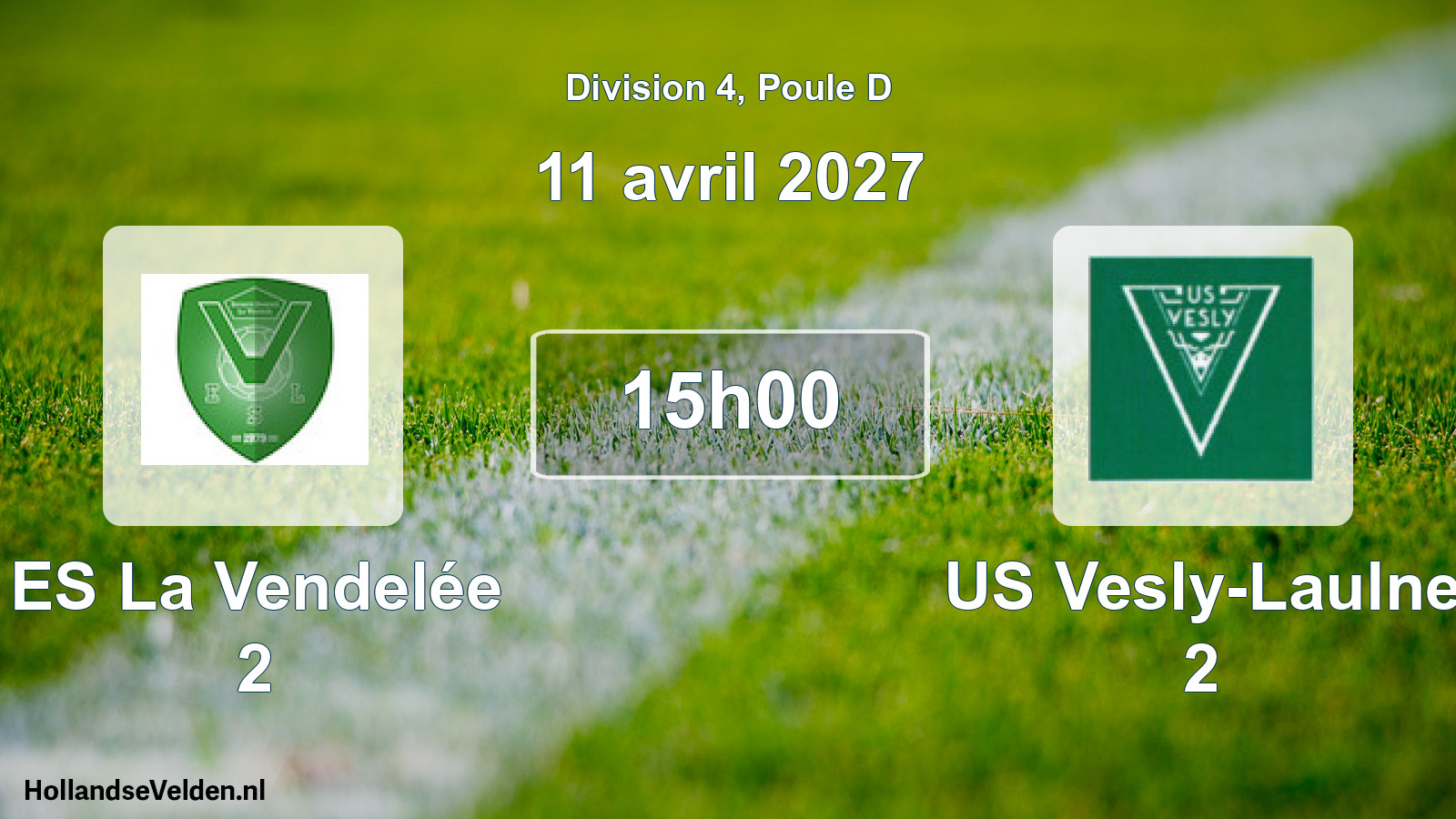 Match programmé: ES La Vendelée 2 - US Vesly-Laulne 2 (11 avril 2027)