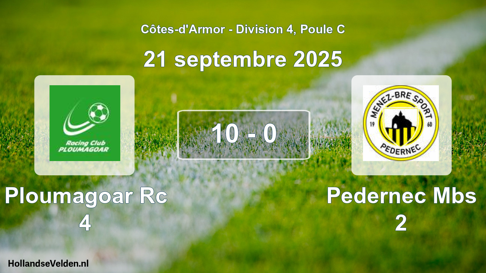 Total number of matches played: Ploumagoar Rc 4 - Pedernec Mbs 2 10 - 0 (21 September 2025)