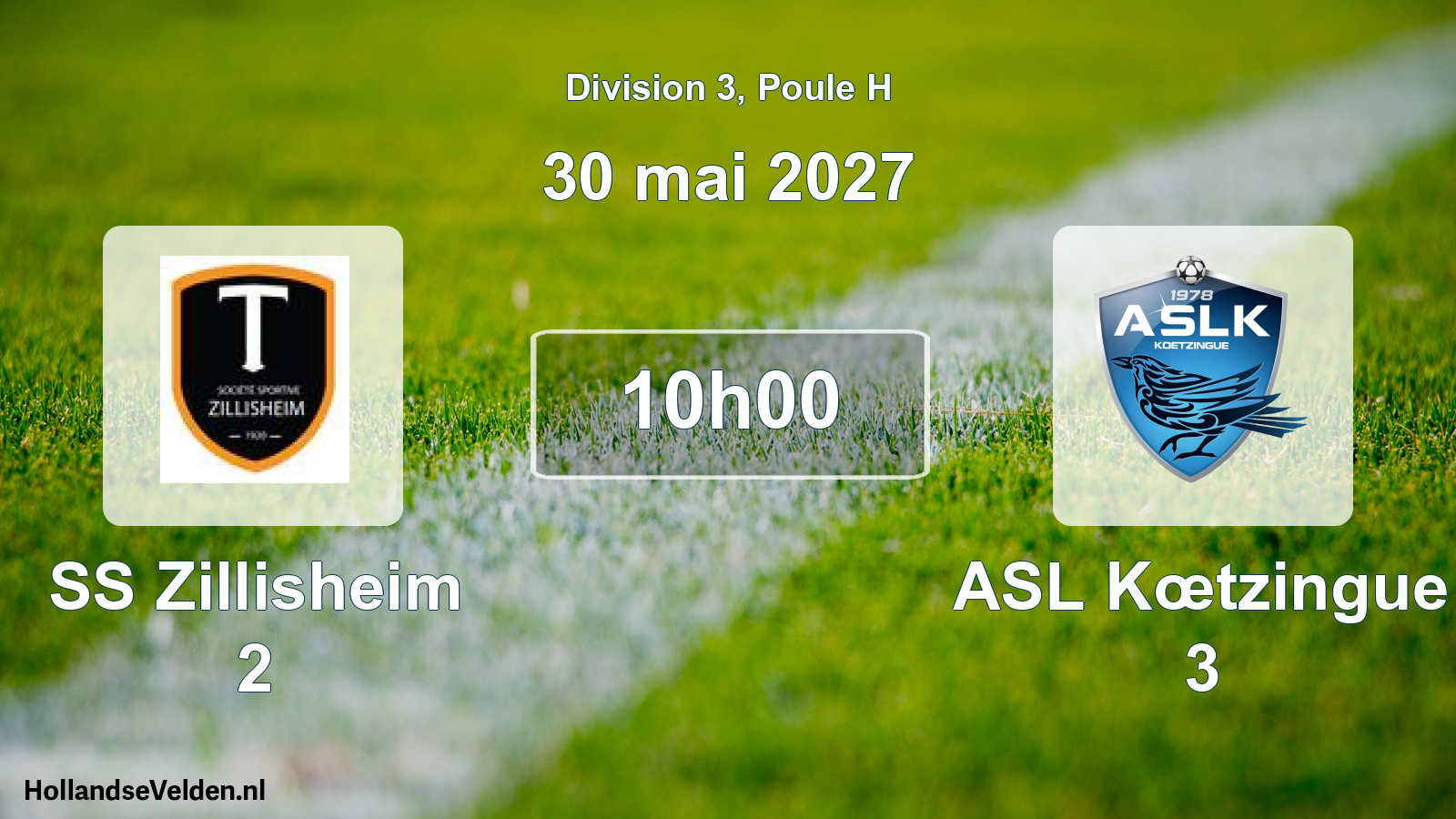 Geplande wedstrijd: SS Zillisheim 2 - ASL Kœtzingue 3 (30 mei 2027)